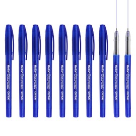 Helix Oxford Curve Ballpoint Pen - 1.0mm Needle Point Nib - Blue Ink - Pack of 10