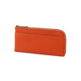 Dakota DA-35881 Women's Long Wallet, L-Shaped Zipper, Genuine Leather, orange