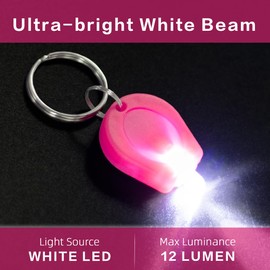 RaySoar 100 Pack Ultra Bright Mini LED Keychain Flashlight, Small Key Ring Flashlight, LED Keychain Light for Outdoor Activities Emergency Light - HotPink Shell