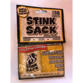 Stink Sack 4"x3" Smell Proof Storage Bags 10pc - --Clear