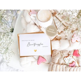 Joli Coon Bridesmaid Ask - 5 Cards A6 with Natural Envelope and Wax Seal - Willst du meine Brautjungfer sein