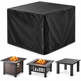Square Fire Pit Cover for Outdoor Protection – Waterproof Outdoor Cover with Secure Drawstring Closure for Patio Fire Tables