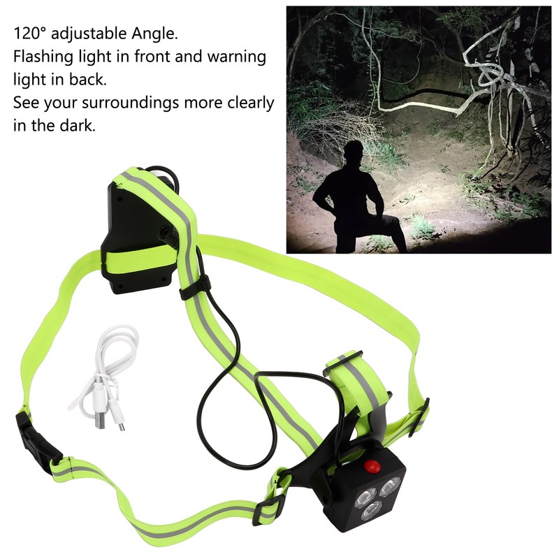 LED Night Running Light Waterproof Adjustable Angle Modes USB Rechargeable
