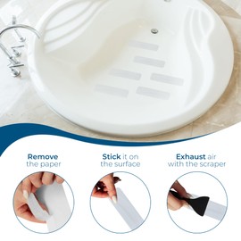 Homergy Anti Slip Shower Stickers 24 PCS, Invisible Non-Slip Shower Strips for Adults, Premium Adhesive Bath Tub Stickers (Clear)