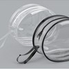 Mini Clear PVC Round Cosmetic Pouch Case Multi-purpose Black 5ea