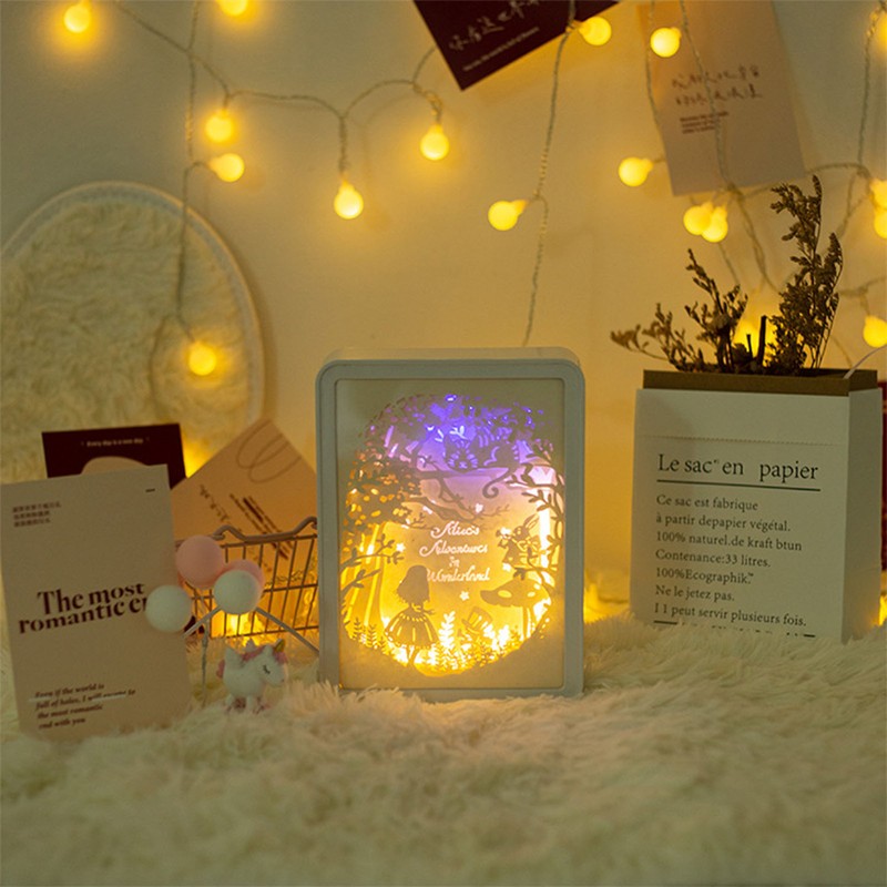 Papercut Light Box Soft Warm Light Romantic USB Battery Powered