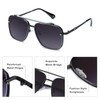 Aviator Sunglasses for Women Men Retro Double Bridge Square Metal