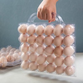 Lifuope 30 Piece Portable Transparent Egg Cartons Plastic Egg Container Specification 5×6 30 Piece Plastic Egg Paper Box Suitable For Farm Egg Carton (5x6 30 portable bulk egg cartons, 30 pieces)