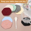 uxcell 4pcs Silicone Coasters for Drinks, Hexagon Cup Coasters Coffee