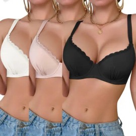 Paquete 3 Brasier Copa Preformada Varilla Push Up Colores                                                                                             
