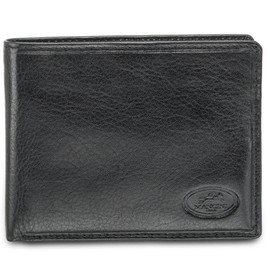 Mancini Equestrian2 Top Grain Leather RFID Secure Billfold with Removable Center Wing Passcase, Brown