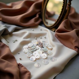 30 Pcs Gray Pearl Button, Mother of Pearl Buttons Set, Pearl Shell Buttons for Sewing Clothes Blazer Suits Shirts Crafts DIY 15mm/18mm/20mm 3 Sizes 2 Holes Sewing Notions Supplies