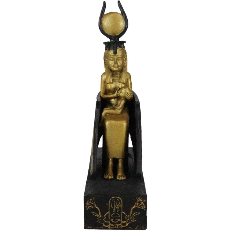 Classical Egyptian Golden Goddess Iset Isis Ra Nursing Horus Baby