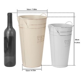 Biugaaufai 3-Pack 12 Inch Vintage Rustic Galvanized Steel French Bucket Vases for Centerpiece and Home Decor, Weddings