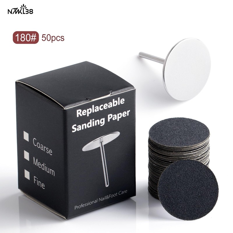NMKL38 50PCS Replacement Sandpaper Discs Self-Adhesive 25mm with Stainless Steel