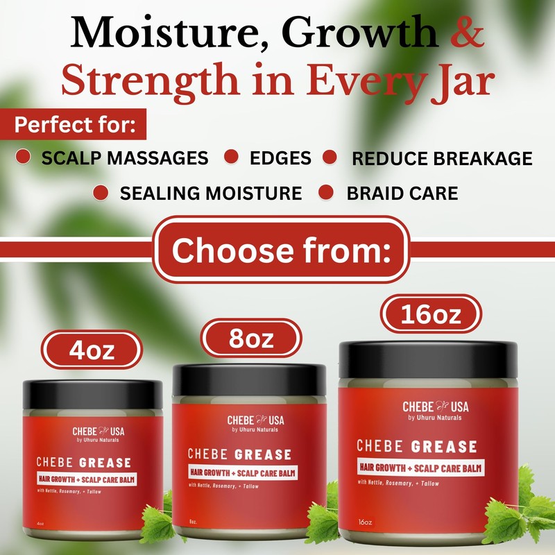 ORIGINAL Chebe Hair Growth Grease with Rosemary & Grass-Fed Tallow