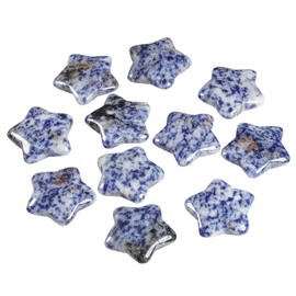 KYEYGWO KYEYGWO 1.2" Carved Healing Crystal Star Stone Reiki Tumbled Polished Pocket Palm Worry Stone for Meditation Yoga Energy Balance, Pack of 6 Sodalite