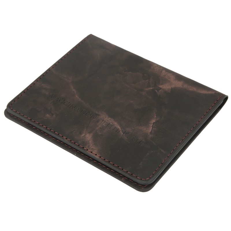 4pcs Vaccination Certificate Holder Marbling Waterproof PU Leather Vaccine Card