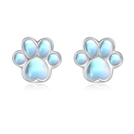 Paw Print Earrings Sterling Silver Dog Earrings Stud Dog Mom Gift for Women