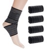 Rbenxia 4 Pieces of Black Elastic Ankle Compression Bandage Adjustable