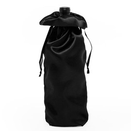 Paper Mart 10ea - 6 X 15 Black Satin Wine Bags
