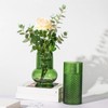Green Ribbed Glass Vase, 7" x 3.5" Thickened Modern Flower