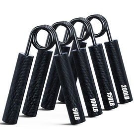 ZEAGUS Grip Strength Trainer 6 Pack,50LB-300LB Metal Hand Grip Strengthener,Non-Slip Heavy-Duty Forearm Exerciser,Hand Gripper for Muscle Building and Hand Rehabilitation Exercising