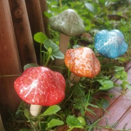 4 cifras de de cerámica, mini de jardín, , césped, , estatua, adornos para decoración al aire última intervensión para jardín y patio