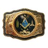 Black Working Tools Square and Compasses Masonic Belt Buckle Made