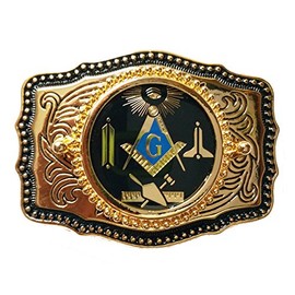 Black Working Tools Square and Compasses Masonic Belt Buckle Made in USA