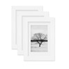 EGOFINE 6x4 Photo Frames White Set of 3,Wooden Frames Matted
