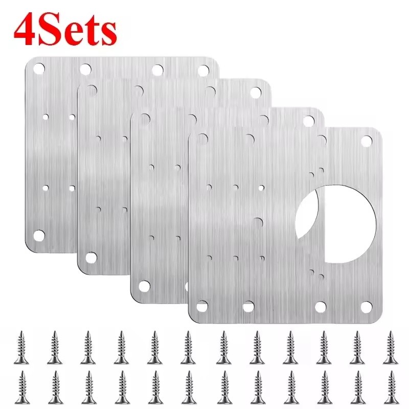 Stainless Steel Cabinet Hinge Repair Plates for Loose Cabinet Doors