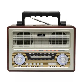 Supersonic SC-1198BT Vintage Retro 3-Band Rechargeable FM Radio +Bluetooth +USB