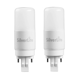 [Plug&Play] Silverlite 7w(18w CFL Equivalent) LED Stick PL Bulb GX23-2 Pin Base, 700LM, Soft White(2700k), Driven by 120-277V and CFL Ballast, UL Listed,2 Pack