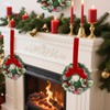 6 Pcs 9.5 Inch Small Christmas Wreath Mini Christmas Cabinet