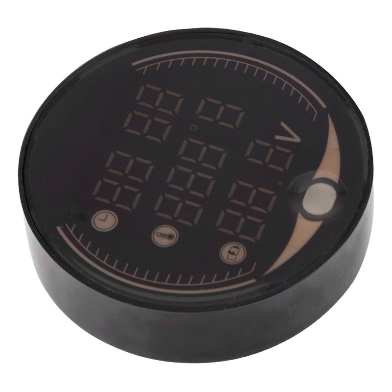 3-in-1 Motorcycle Electronic Digital Thermometer Voltmeter Time Clock Temperature Gauge