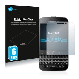 Savvies 6 Pack Screen Protector compatible with Blackberry Classic Q20 Protection Film Clear
