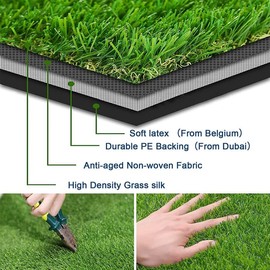 NINXANG Artificial Turf Grass Outdoor Realistic Fake Grass Deluxe Turf Synthetic Thick Lawn Pet Turf 1 3/8” Height Outdoor Decor Backyard Customized Thick Faux Grass Outdoor Rug 1FT x 59FT