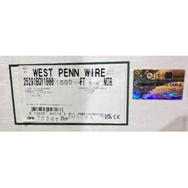 West Penn Wire 22 AWG 2 Conductor Stranded Shielded Plenum Cable Gray CL3P for Security/Alarm/Access Control/Sound (100ft Roll)