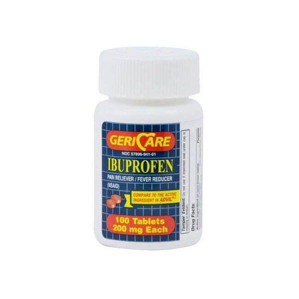 Pain Relief Geri-Care Ibuprofen Tablet 100 per Bottle