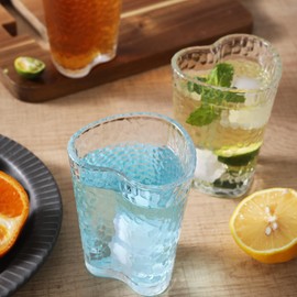 Hyglazelle Heart Shaped Glass Beer Mugs 6oz, Clear Tea Cups Heart Shot Glasses for Coffee Latte Milk Juice Beer, Set of 4 Romantic Drinking Glasses for Wedding Anniversary Galentine's Birthday