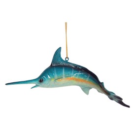 Colorful Swordfish Christmas Ornament, Holiday Décor, Nautical Theme, 6 Inches