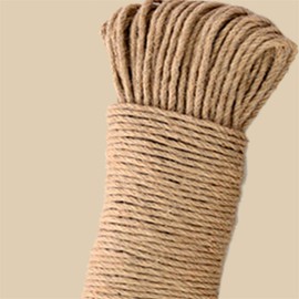 Zkenshan-Natural Jute Twine DIY Basket Craft Cat Pet Scratching Handmade Decor 10mm, Natural Jute Fabric Rope Twine Rolls Hemp Cord Macrame String, Natural Jute Fiber (Color : 12mm 10m)