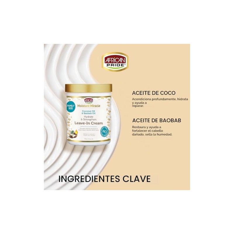 African Pride Moisture Miracle Crema para El Cabello Sin Enjuague