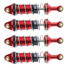 Treehobby Aluminum Upgrades Replacement Accessories Compatible with Hyper Go MJX 14301 14302 14303 1/14 RC Upgrade Parts,Red (Front & Rear Shock Absorbers)