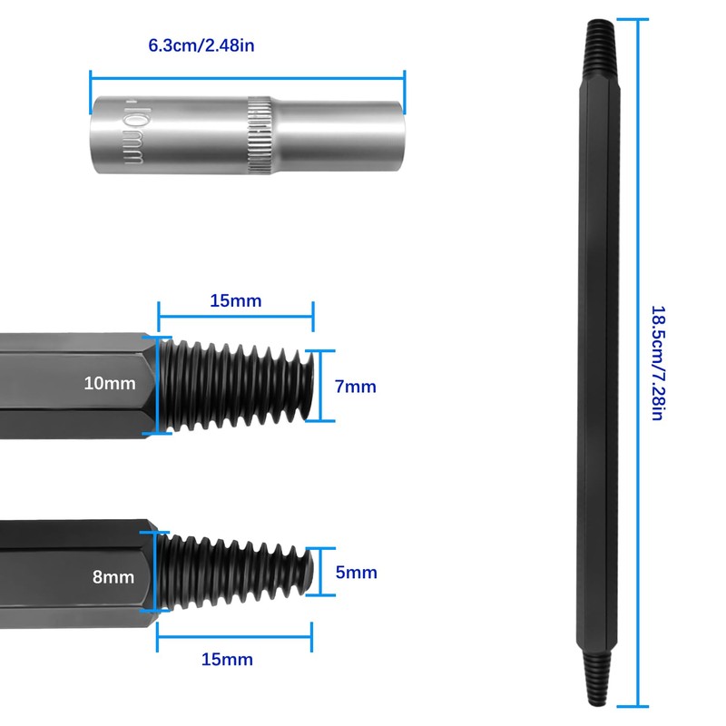 ZKTOOL Spark Plug Removal Tool, Broken Spark Plug Removal Tool,