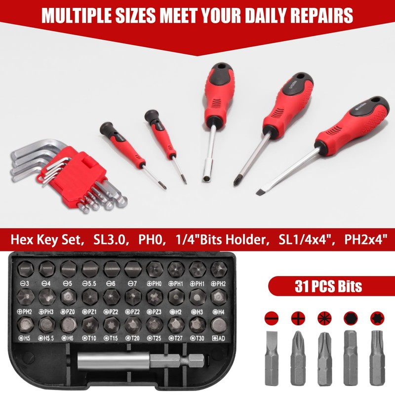 ARUCMIN 427 Piece Home Tool Kit, Mechanics Tool Set with