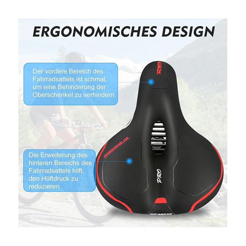 ROGTYO Bicycle Saddle Gel Bicycle Seat Pro 2.0 Wide Soft