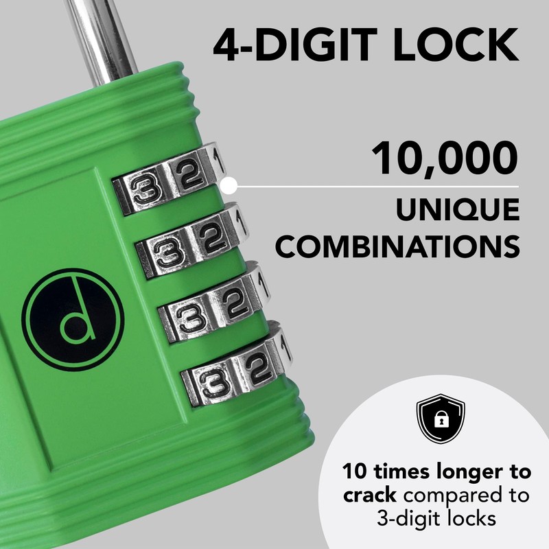 Padlock 4 Digit Combination Lock - for Gym School Locker,