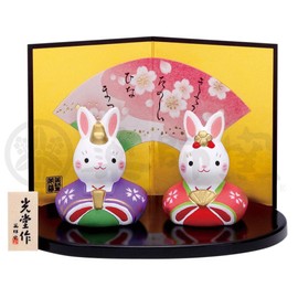 Yakushi Kiln Peach Festival Hina Doll Nishiki Color Rabbit Hina